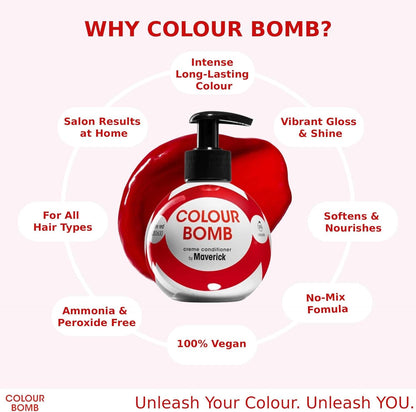 Fire Red Colour Depositing Conditioner 250ml | Vibrant Gloss &amp; Shine, Softening &amp; Nourishing Colour Refresh Treatment, No Mix, Vegan, Ammonia &amp; Peroxide Free