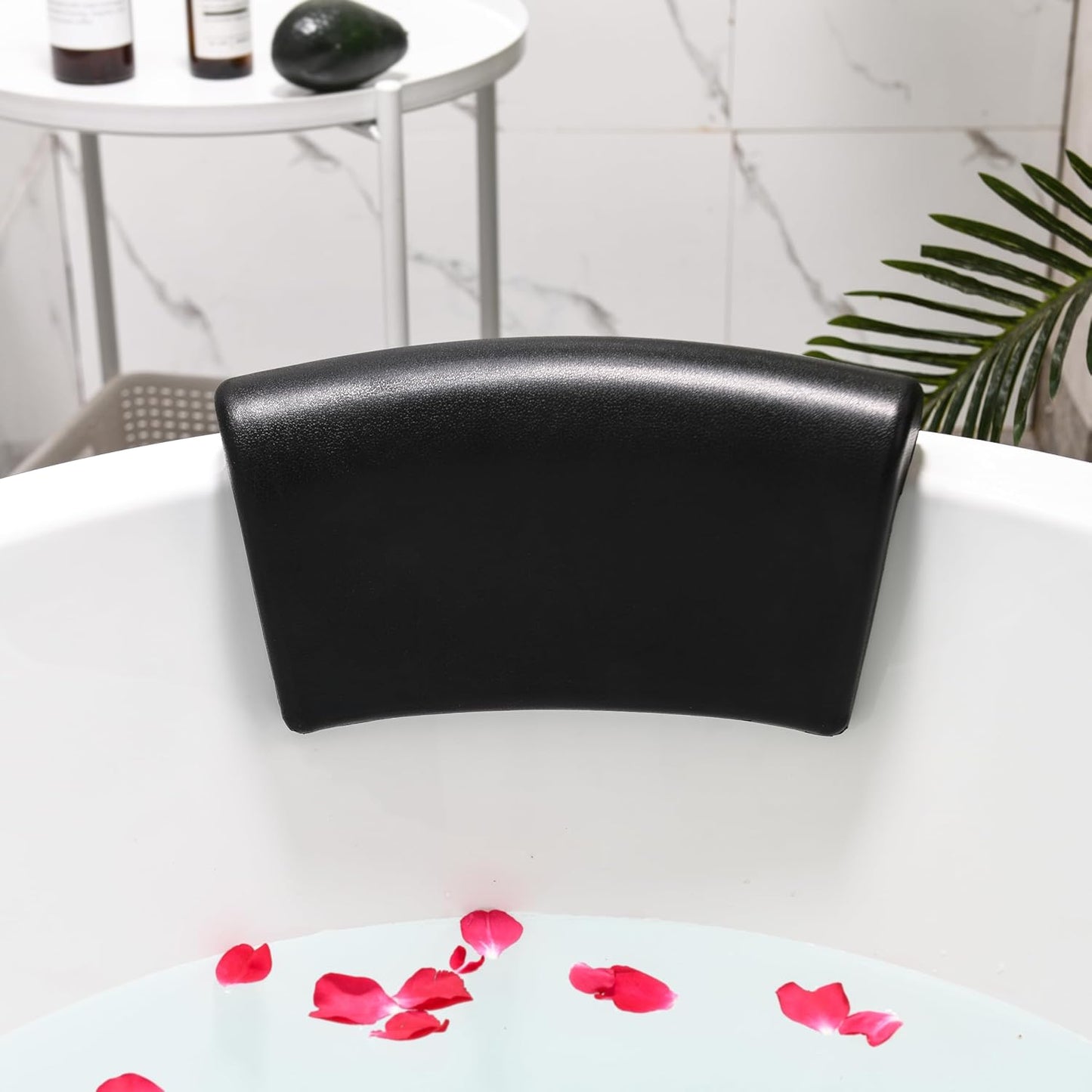Bath Pillow, Waterproof Bath Pillow, 3D Ergonomic, Bathtub Pillow with 2 Non-Slip Suction Cups, Non-Slip Premium Bath Cushion, Ergonomic Bathtub Pillow for Bathroom Home Spa Headrest - Black
