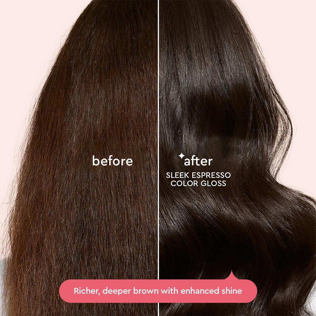 Glaze Supergloss Color Conditioning Gloss – Hydrating Semi-Permanent Colour Hair Gloss &amp; Shine Boost – For Natural, Unbleached Dark Brown Hair – 190ml - Sleek Espresso