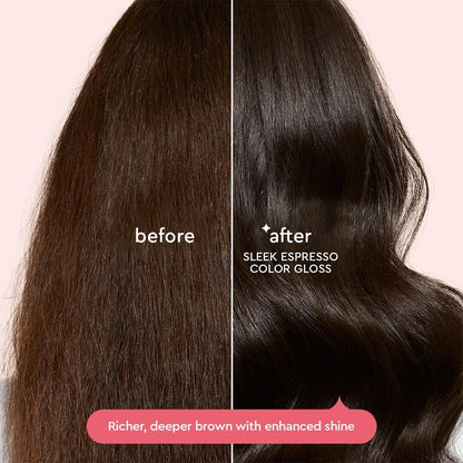 Glaze Supergloss Color Conditioning Gloss – Hydrating Semi-Permanent Colour Hair Gloss &amp; Shine Boost – For Natural, Unbleached Dark Brown Hair – 190ml - Sleek Espresso