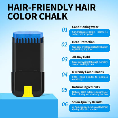 Temporary Hair Chalk - Disposable Hair Colour, Quick Drying and Washable - DIY Hair Colour for Halloween Cosplay Styling - Long Lasting Colour and Easy to Clean - Creative Hair Waxes