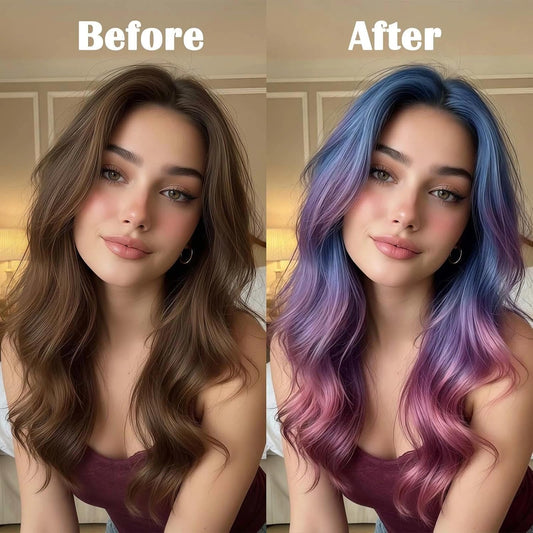 3PCS Hair Colour Spray Hairs Chalk Set, Hair Mascara, Temporary Hair/Color Spray, Mascara &amp; Hairspray Bundle - Washable Dye In Blue, Purple, Pink - Fun, For Parties &amp; Play