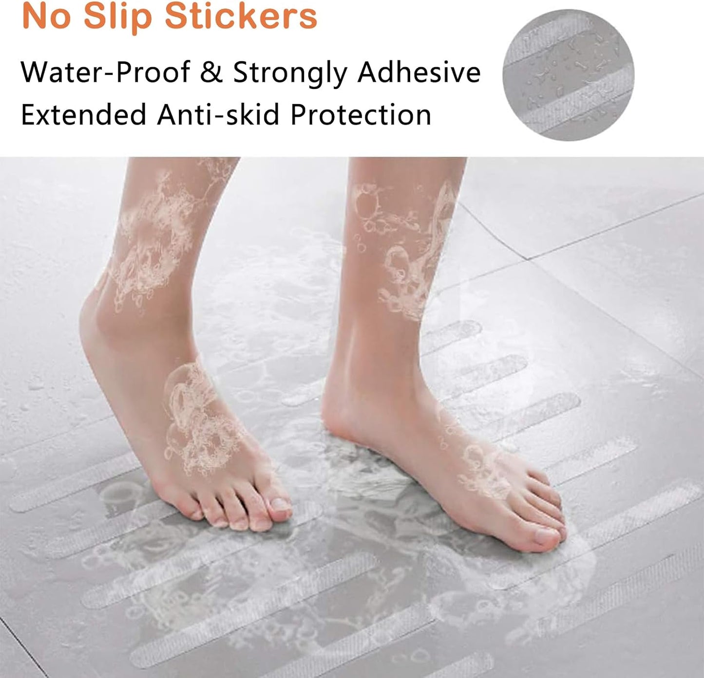 36pcs Non Slip Bathtub Stickers - High Adhesive Anti Slip Shower Grips (Clear)
