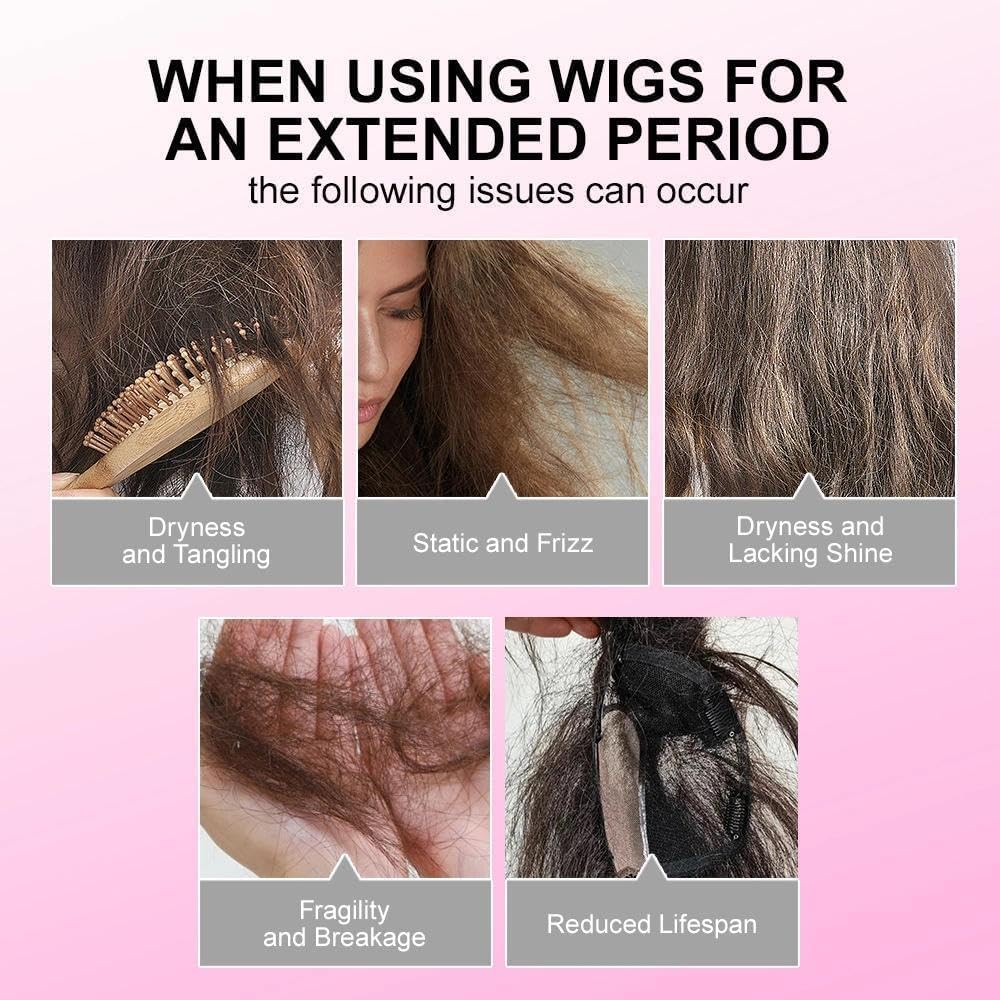 Wig Shampoo and Conditioner 2-in-1, Gentle Formula for Synthetic &amp; Human Hair Wigs, Cleansing, Conditioning &amp; Tangle-Free Maintenance Helper