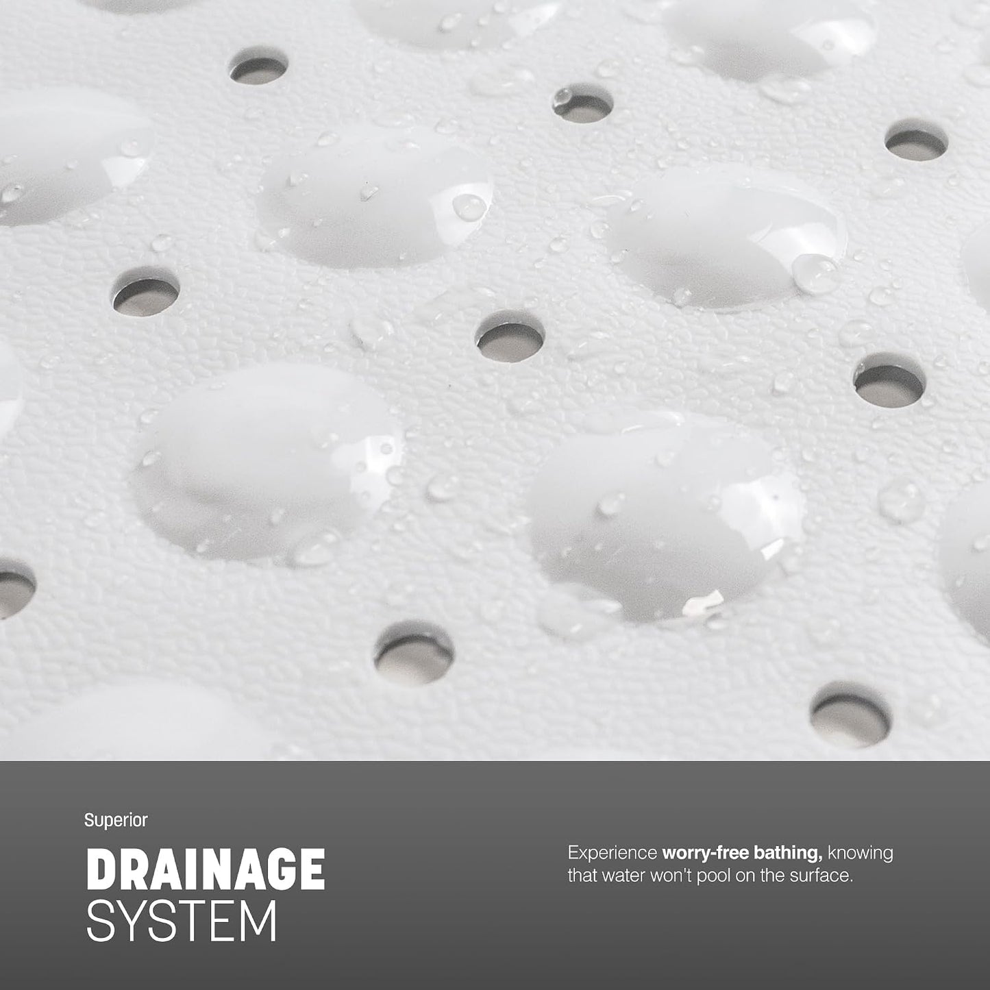 KEPLIN Premium Non-Slip Bath Mat - 200 Suction Cups, BPA, Latex Free, Mildew Resistant, Machine Washable - Safe, Durable &amp; Comfortable for Bathroom Tubs (White, Bath, 100 x 40cm)