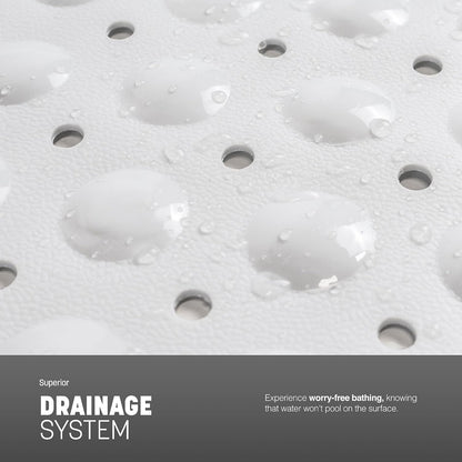 KEPLIN Premium Non-Slip Bath Mat - 200 Suction Cups, BPA, Latex Free, Mildew Resistant, Machine Washable - Safe, Durable &amp; Comfortable for Bathroom Tubs (White, Bath, 100 x 40cm)