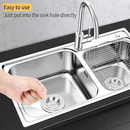 (Set of 2) Stainless Steel Kitchen Sink Strainer Plug, Standard Strainer Drain Protector for Bathroom/Kitchen, Hair Catcher for Bathtub/Shower 3 inches 7.5 cm by Tomario(Model-2)