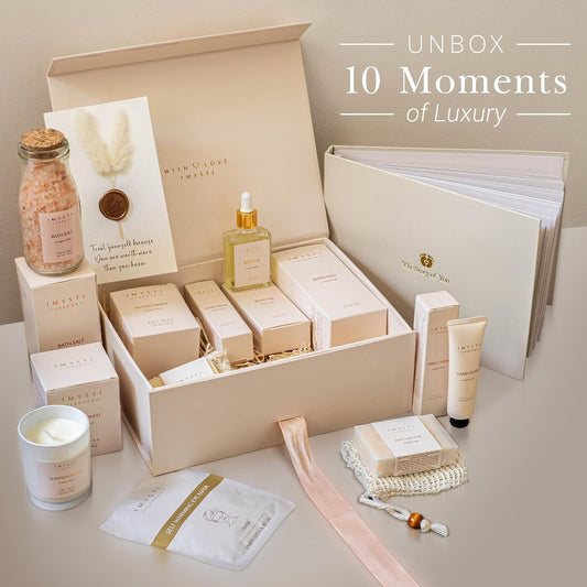 New Mum to Be Pamper Hamper - 10 Luxury Baby Shower Gifts for Mothers and Newborn Baby Gift - Pregnancy Self Care Kit Package with Home Spa Presents Pampering (Standard)