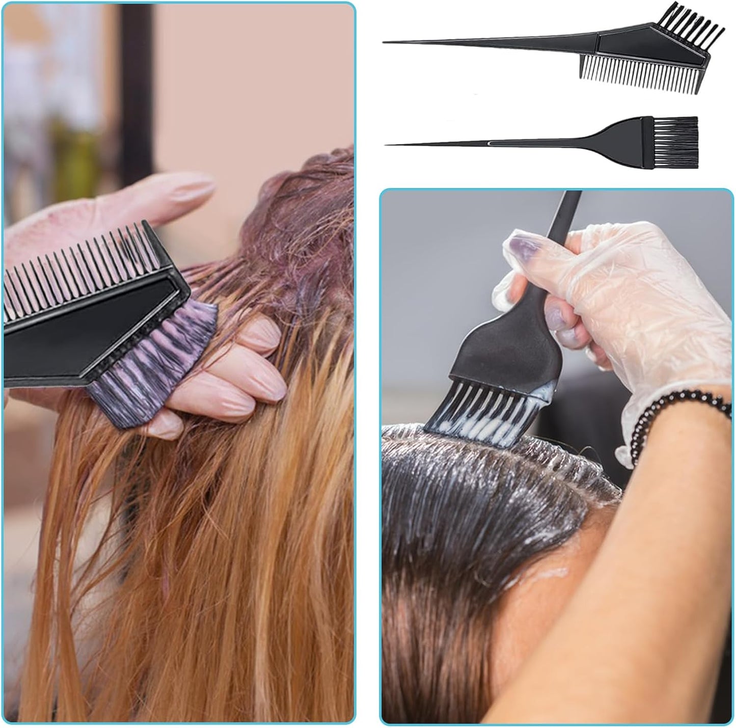 Silicone Highlight Cap Kit, Hair Dye Cap with Hook Needles Hair Dye Comb and Earmuffs, Streaking Cap Hair Highlighting Cap and Hook Kit Hairdressing Dyeing Staining Tools for Women Men