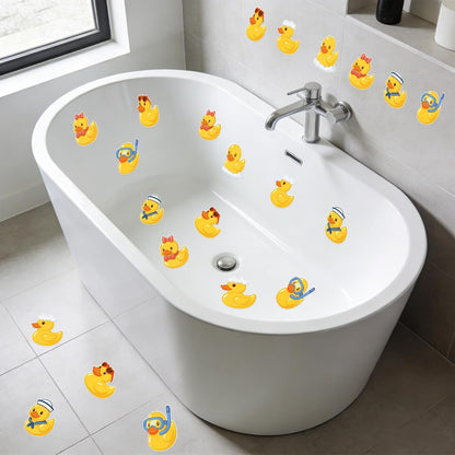 24pcs Duck Non-Slip Bathtub Stickers, Anti-Slip Shower Floor Decals with Scraper for Bathroom Tubs Shower Floors Stairs Kids &amp; Elderly Protection (6 Styles)