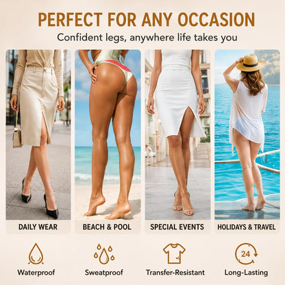 Leg Makeup Waterproof No Transfer - Leg Full Coverage Concealer With Brush - Tattoo Cover Up Makeup - Body Foundation For Veins &amp; Scars - Long-Lasting &amp; Even Skin Tone (#2 Medium Glow)