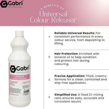 Gabri Professional Universal Colour Releaser 1000 ML, Premium Hair Colour Corrector with Mineral Oil for All Professional Hair Colouring Applications,Salon-Quality Results