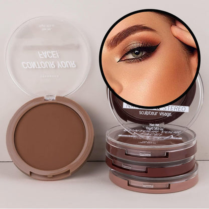 Bronzer Contour Palette Powder, Natural Looking Make up Palettes, 3D Make-up Deep Reddish Brown Matte Long Lasting Sweat Resistant, Waterproof Smooth Contouring Makeup for Women