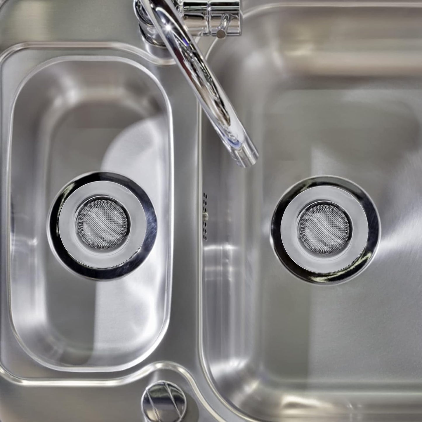 2pcs Stainless Steel Kitchen Sink Strainer Plug,Sink Strainer for Shower,Bathroom Hair Filter Catcher Drain Cover Kitchen Sink Plug Strainer Hole Cover for Bathroom,Kitchen(External Diameter 77mm)