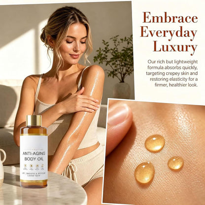 Skincu Anti-Aging Body Oil 100ml, Skincu Glow Remedy Oil Skin Tightening, Natural Plant-Based Formula, Lightweight And Non Greasy, Moisturising, Firming Massage Body Oil For Women And Men (1PC)
