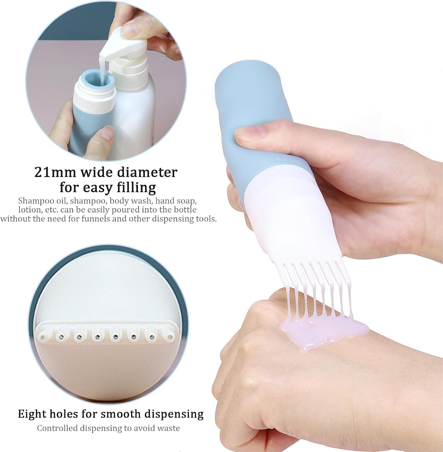 80ml Hair Oil Applicator Bottle, Root Comb Applicator Bottle Hair Dyeing Brush Oil Comb Hair Dying Tools for Dyeing Shampoo Tools, 2 Pack