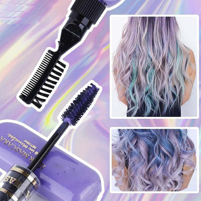 3Pcs Kids Temporary Hair Color Set - Washable Hair Chalk Spray, Mascara, Hairspray in Blue, Purple, Pink - Safe Non-Toxic Hair Dye for Children