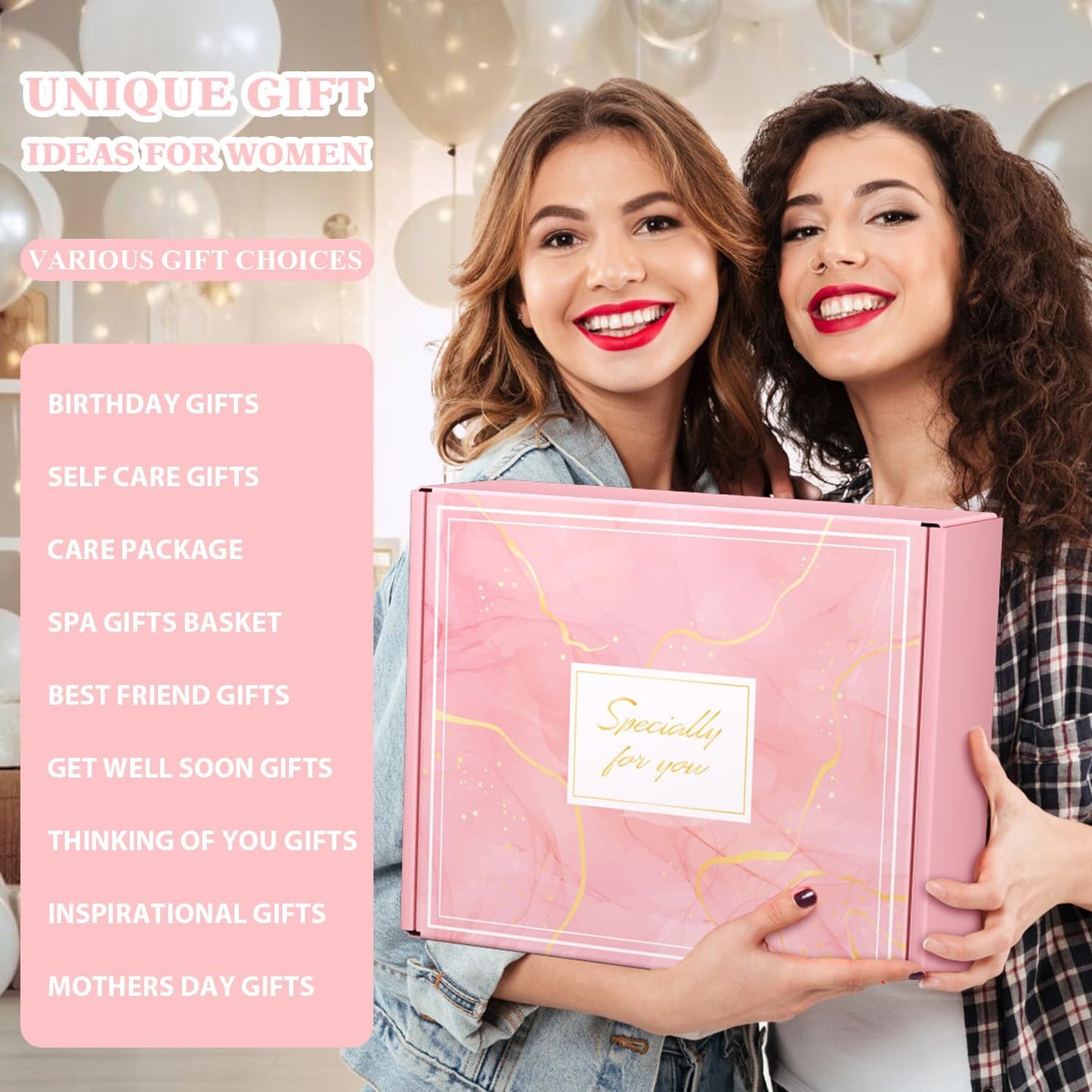 Birthday Pamper Gifts for Women, Luxury Hug in a Box Self Care package for Her Relaxation Spa Gifts Sets, Wellbeing Get Well Soon Hamper Gifts Ideas for Women Best Friend Bestie Sister