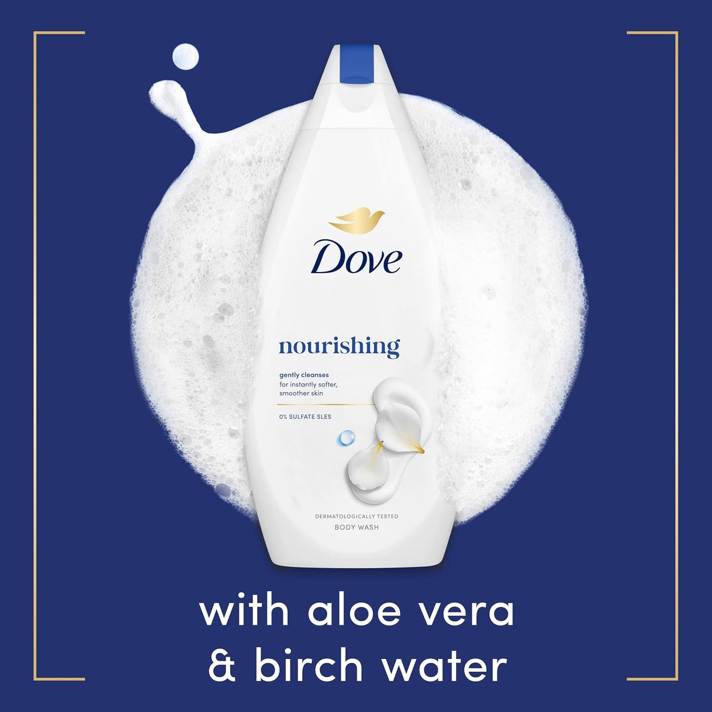 Dove Nourishing Body Wash Soft Smooth Creamy Gentle Skin Cleanser Pack 6 x 450ml