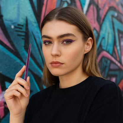 Waterproof Long-Lasting Smudge-Proof Gel Eyeliner Pen with Fine Tip for Precise Lines, All Day Wear Eye Liner Pencil for Mature Women Makeup (17#Midnight Plum)