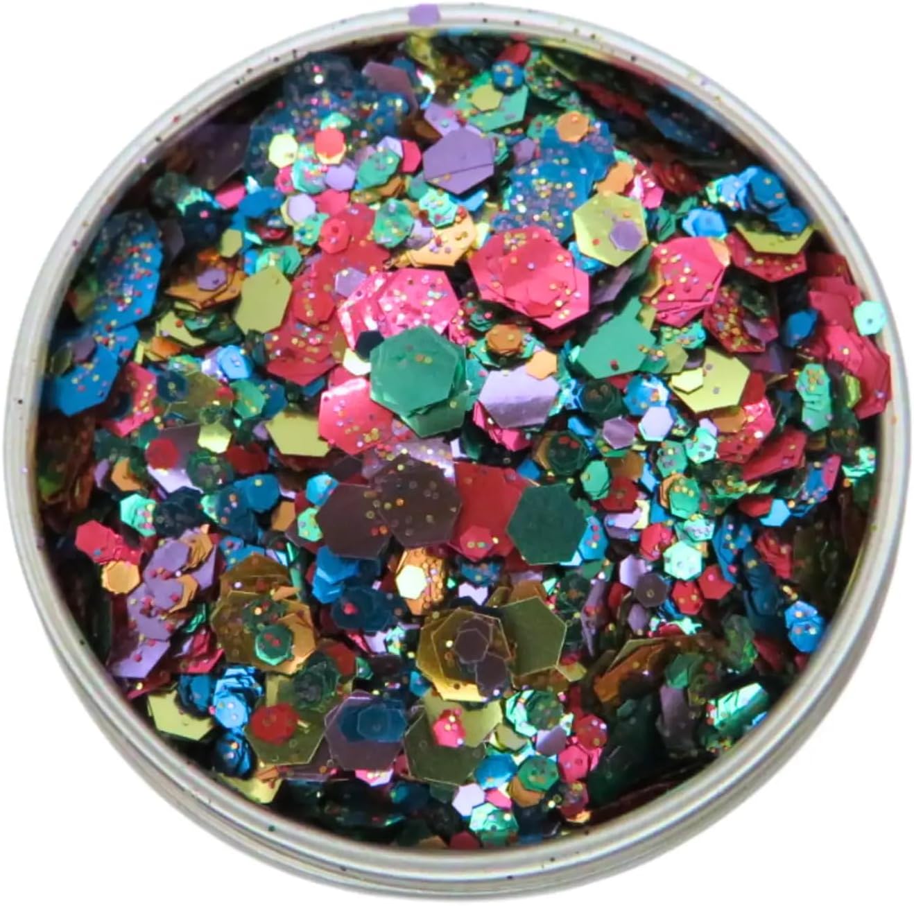 Rainbow Smash Biodegradable Glitter – Eco Friendly Festival Face &amp; Body Glitter | Vegan, Plant-Based, Pride Makeup | 6g Pot of Cosmetic Chunky Eco Glitter