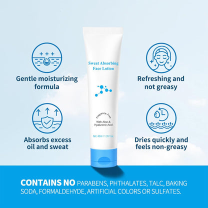 Sweat Absorbing Face Lotion, Face Discourage Sweat, Antiperspirant and Oil Control Lotion for Face, Skin Natural Deodorant Antiperspirants-Helps to Combat Excessive Sweating with Odor Control