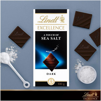 Lindt Excellence Dark Sea Salt Chocolate Bar Each, 100 g