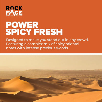 Rock Face Shower Gel - Power All In One Body Wash for Men, 410ml, Spicy Oriental Scent, Suitable for Hair and Body, Long Lasting Fragrance