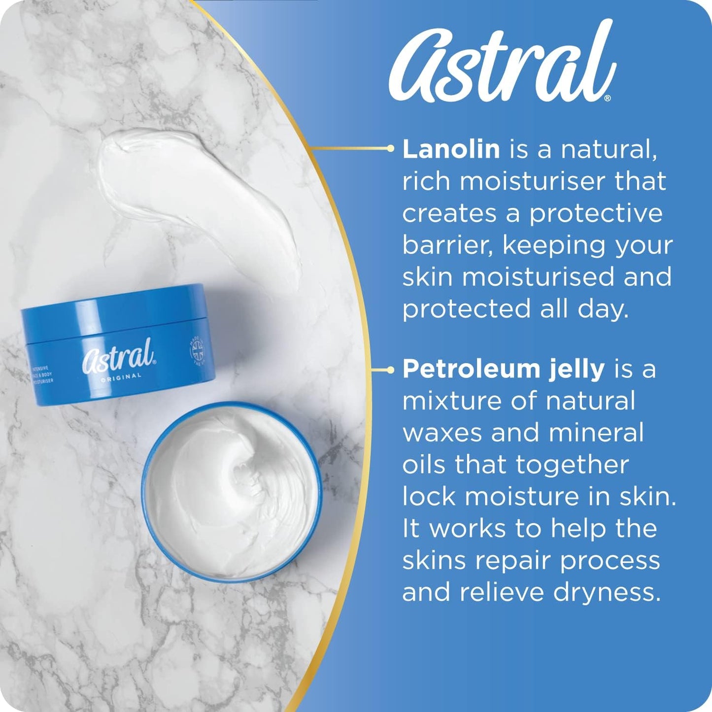 Astral Face Body Intensive Moisturiser Cream, Original, 200 ml