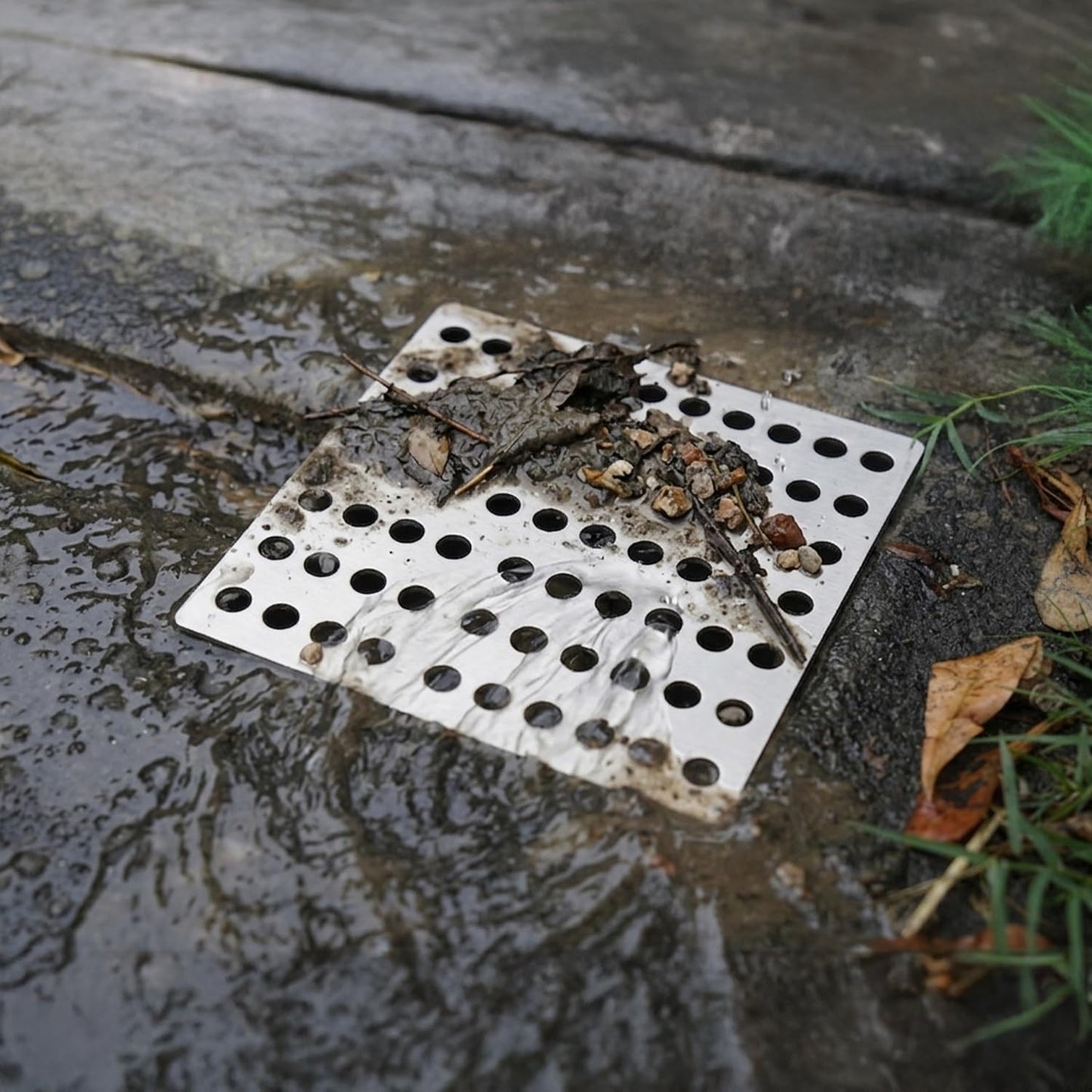 Pack of 2 Stainless Steel Drain Cover Outdoor 15 x 15cm (6’’ x 6’’) Rustproof Steel Outdoor Swirl Drain Cover for Leaves &amp; Debris | Gutter Guard for Open Drain Areas | Drain Protector for Water Flow