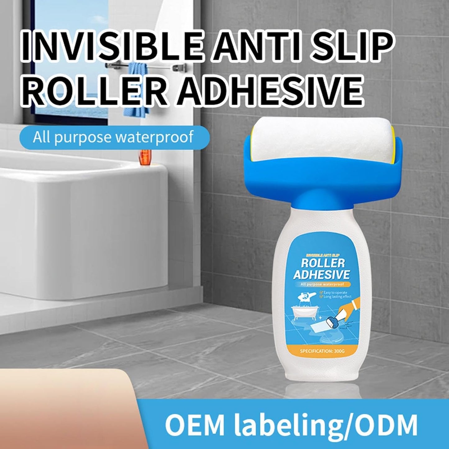 Maciun Non-Slip Bathtub Paint, Bathroom Clear Anti Slip Coating, Bathtub Floor Anti-Slip Coating Bathtub Anti-Slip Paint for Showers, Glass, Tiles
