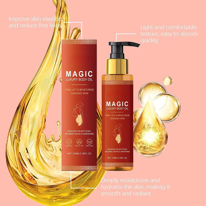 Magic Firming Body Oil,Compact Body Oil,Magic Luxury Bo-dy Oil,Skin Tightening Oil for Women,Firming Body Lotion to Reduce Finelines,Plumping Moisturizing Body Firm-ing O-il for Smooth,Radiant Skin