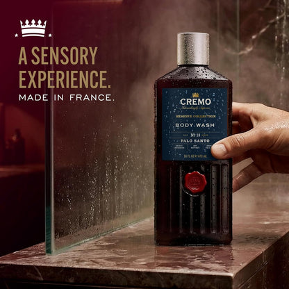 Cremo Reserve Collection Body Wash, Men's Shower Gel for Body Skin Care, Palo Santo Luxury Fragrance, 473 ml