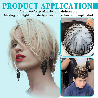Silicone Highlighting Cap Kit with Hook &amp; Brushes – Professional Reusable Hair Frosting Tools for Salon-Results at Home (Women &amp; Men)