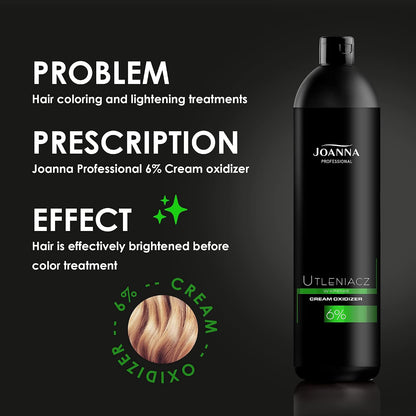 Joanna Professional Hair Dye Oxidant 6% – Creamy Hydrogen Peroxide Developer – Intensive Cream Developer for Blonding – 1000 g
