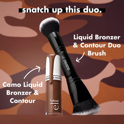 e.l.f. Camo Liquid Bronzer &amp; Contour, Highly Pigmented, Natural-Looking Glowy Finish, Long-Lasting, Rounded Applicator, Vegan &amp; Cruelty-Free, 2 Fair/Light