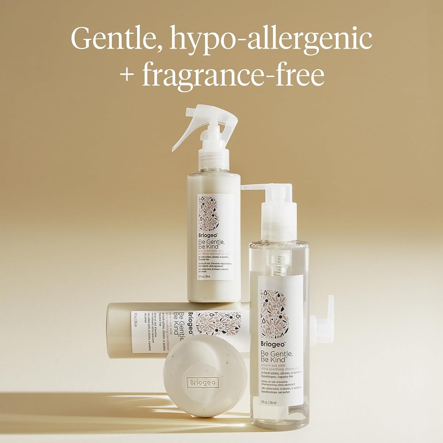 Briogeo Be Gentle Be Kind Aloe + Oat Milk Ultra Soothing Detangling Spray, Fragrance Free, Hypoallergenic and Dermatologist-Approved, Vegan, Phalate &amp; Paraben-Free - 174ml