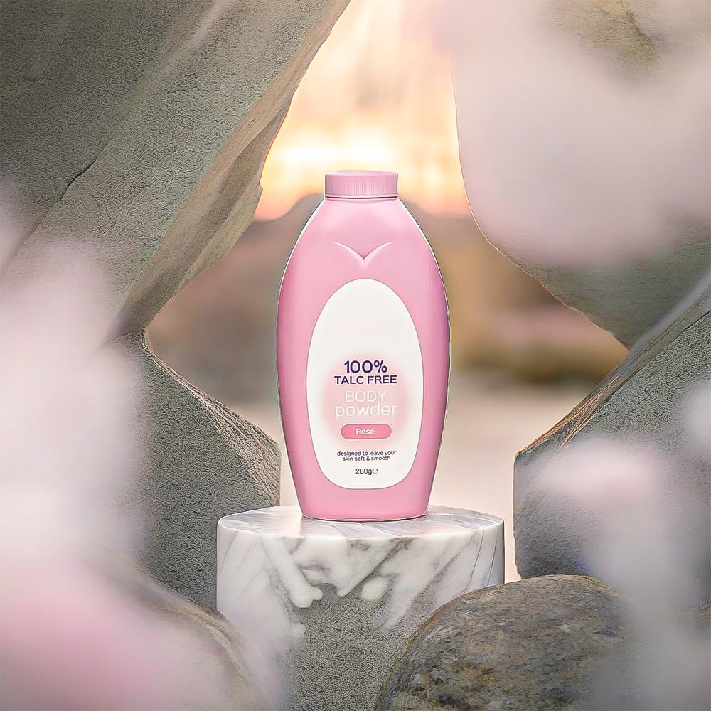 Body Powder Talc Free 250g Rose &amp; Lavender Scents Talc Free Body Powder for Women &amp; Men Silky Smooth Skin Vegan, Moisture-Absorbing Formula for Softness &amp; Freshness