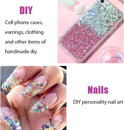 Prreal Body Glitter Gel 50ml, Face Glitters Body Gel Sequins Shimmer Liquid Eyeshadow, Chunky Glitter for Face Hair Nails, Holographic Cosmetic Laser Powder Festival Glitter Makeup#White