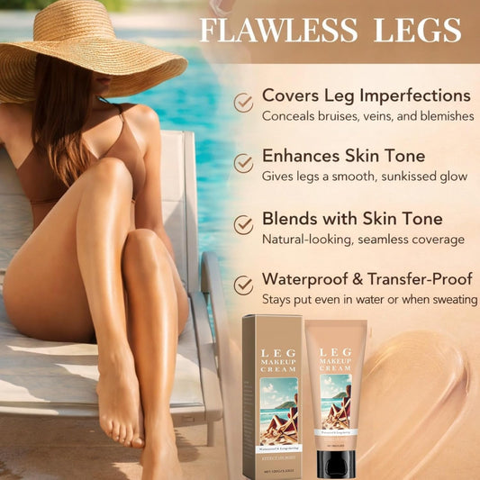 Body Coverage Perfector Waterproof, Leg Makeup Waterproof No Transfer, Tattoo Cover Up Cream, All Over Complexion Perfector with Extra Large Body Makeup Brush, Long Lasting Moisturizing Concealer