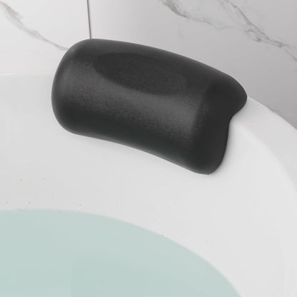 Bath Pillow, Waterproof Bath Pillow, Bathtub Pillow, Bath Cushion with Non-Slip Suction Cups, Bathtub Accessories, Ergonomic Neck and Back Support for Bathroom Home Spa Headrest-Black