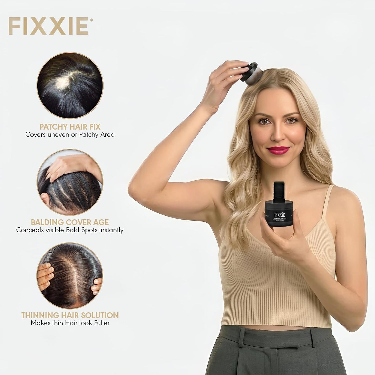 Hairline Powder Light Blonde, Root Touch Up, Instant Hair Loss Concealer for Thinning Hair, Windproof &amp; Sweatproof Cover Up With Mirror and Puff