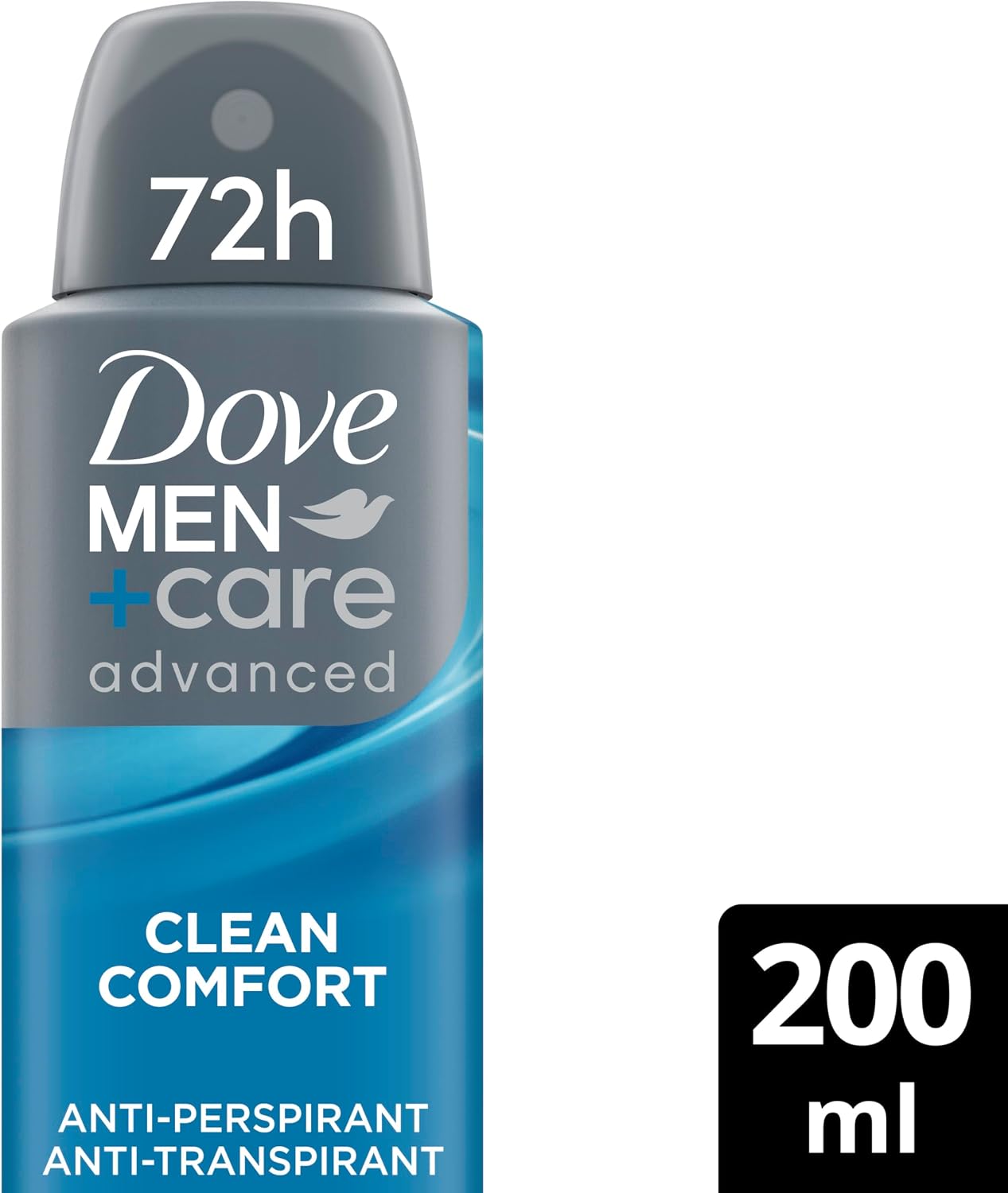 Dove Men+Care Advanced Clean Comfort Anti-Perspirant Aerosol Deodorant Spray with Anti-Odour technology &amp; ¼ moisturising cream for 72 hour protection against sweat and odour 200 ml
