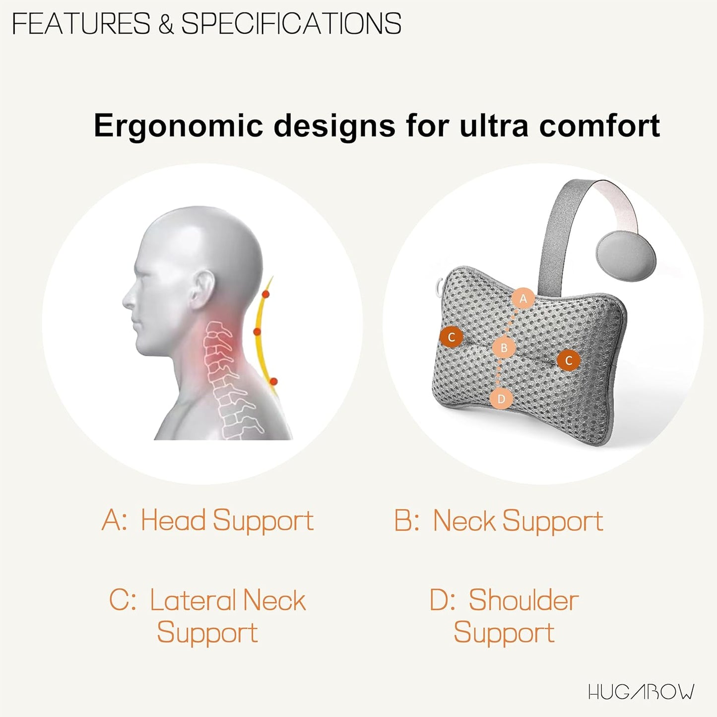 2-Pack Large Pillow for Hot Tub (Grey), Spa, and Chaise Lounge - Universal Headrest &amp; Neck Support Cushion, Adjustable Height with Long Strap, Easy Drying with Hook (2-Pack)