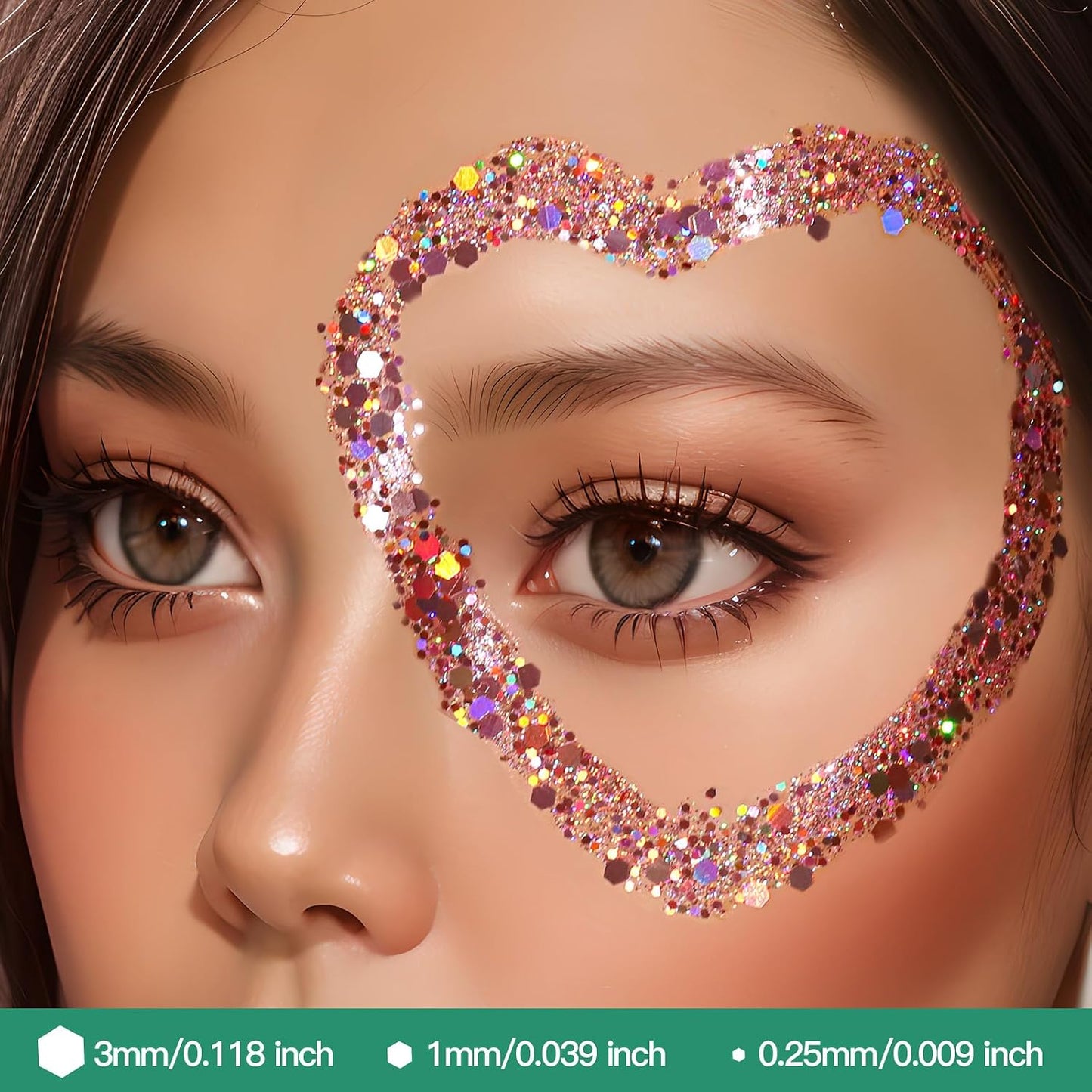 Teenitor Body Glitter with Skin Glue Set, 4 Bottle Face Glitter Makeup &amp; 2 Box Face Gems for Women, Iridescent White Body Glitter Face Glue for Rhinestones for Makeup, Nail Gems with Wax Pencil
