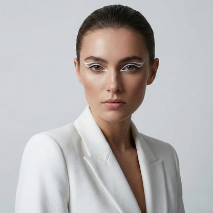 Arctic White Matte Liquid Eyeliner Pen – Fine Felt Tip for Graphic Liner &amp; Sharp Wings, Waterproof Smudge-Resistant Formula, Smooth Glide, Quick-Dry Finish for Creative Make-Up Looks