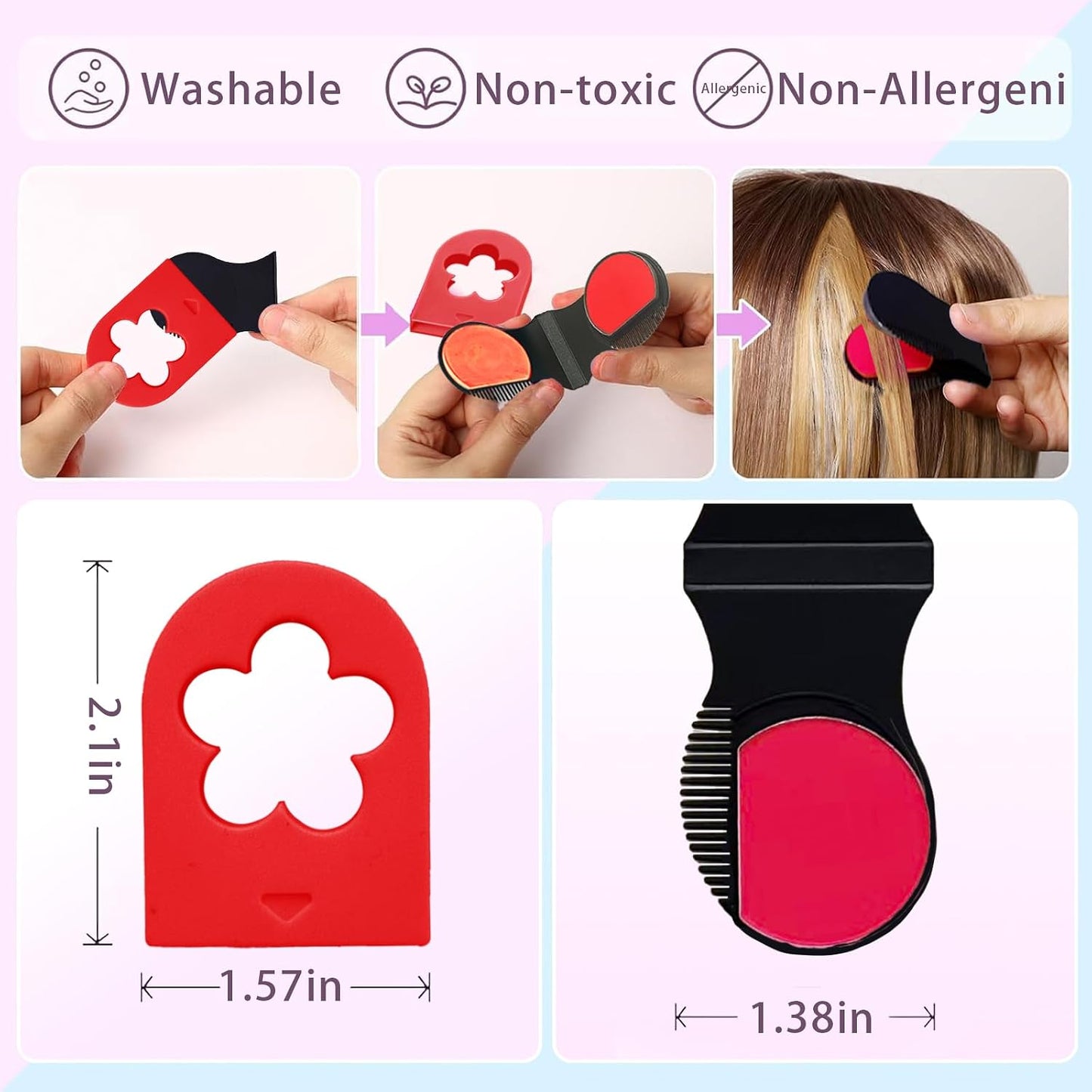 Hair Chalk for Girls Kids, 10PCS Temporary Hair Dye Colour, Coloured Hair Chalk Wash Out Kids, Teenage Girls Gifts, Christmas Gifts for Kids Gifts for 5-15 Year OldGirls (Pink etc.)