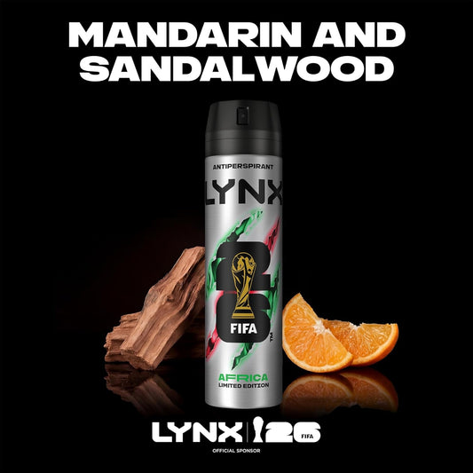 Lynx XL Antiperspirant Africa The G.O.A.T. of Fragrance 72 Hour Protection From Odour and Sweat with the Unique Scent Masculine Deodorant for Men, 200ml Pack of 6