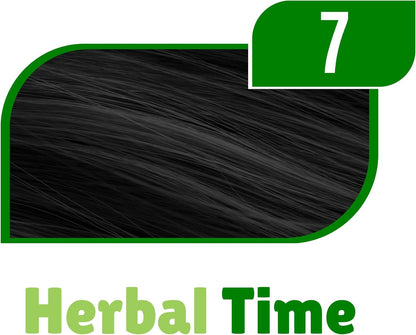 Herbal Time Henna Natural Cream Color Natural Black Nº 7 | Henna Coloring Cream with Nettle Extract | Gray Hair Cover | Temporary Color Dye Creame | Ammonia Free, Sulfates Free, Parabens Free | 75 ml