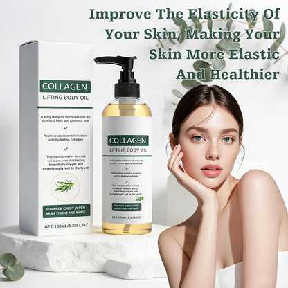Collagen Lifting Body Oil, Collagen Oil For Skin Tightening, Collagen Hydrating Body Oil with Rosemary, Firming Body Oils for Neck Chest Arms Legs Stomach, Moisturizes &amp; Smoother Skin 100ml